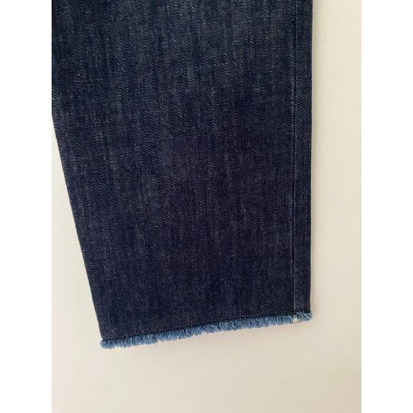 $695 Michael Kors Collection Calf Hair Straight Jean Dark Wash Animal Print EUC - Picture 10 of 14